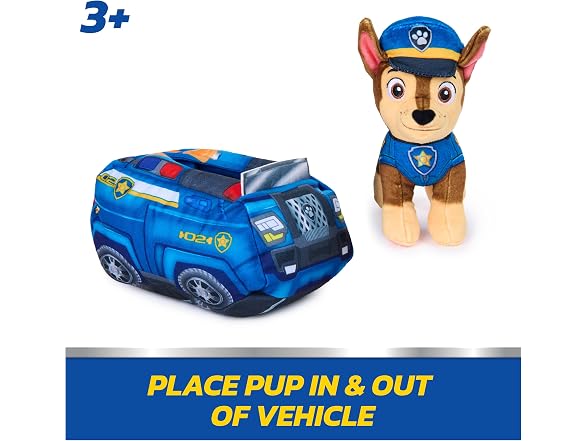 Paw Patrol Paw Patrol Chase 2-in-1 Vehicle Plush, 6