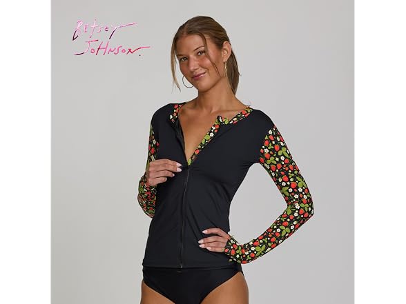 Betsey Johnson Womens Rash Guard Shirt