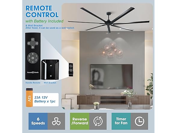 Parrot Uncle 84 Inch Ceiling Fan without Lights