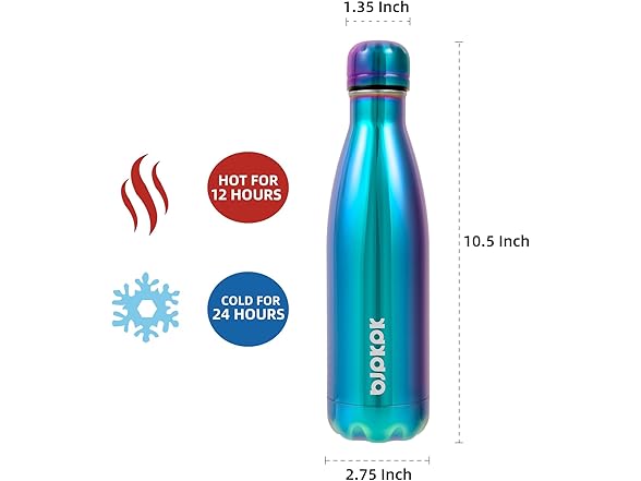 BJPKPK 17oz Insulated Stainless Steel Water Bottles