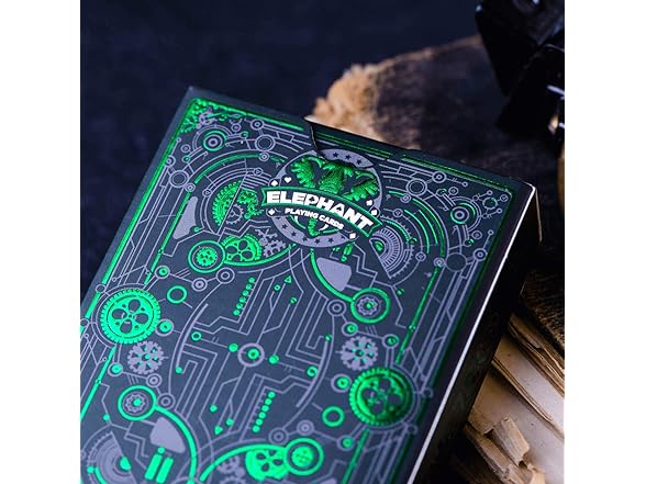 Elephant Playing Cards Cyberpunk Green Cardistry Deck