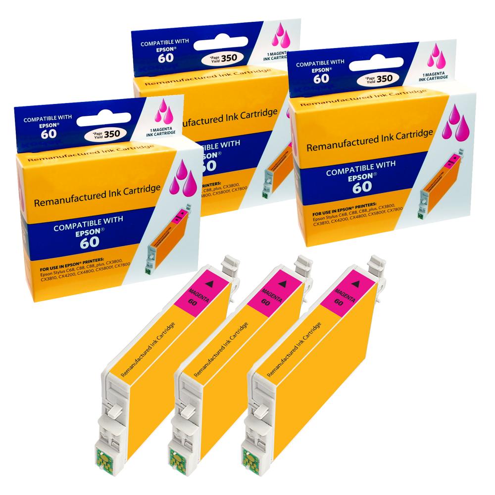 Compatible Epson 60 Magenta ink Cartridge (3 Pack) - Gallery 2