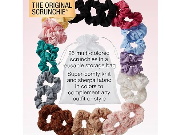 Scunci by Conair Comfy Knit & Sherpa Scrunchie 