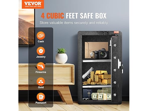 VEVOR Single Door 4.0 cu.ft Safe Box with Key Lock