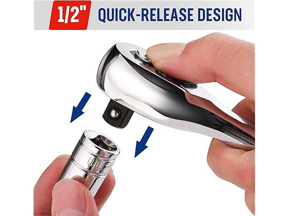 WORKPRO 1/2-Inch Drive Ratchet Wrench, 72-Tooth