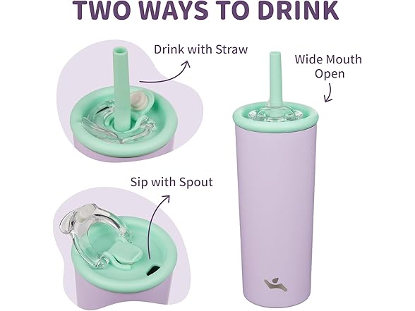 Konokyo 20oz Insulated Tumbler with Lid and Straw,Purple