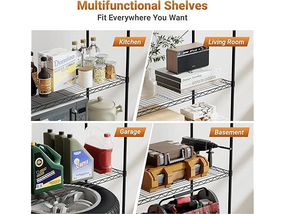 YSSOA Heavy Duty Shelving Unit 2Pk