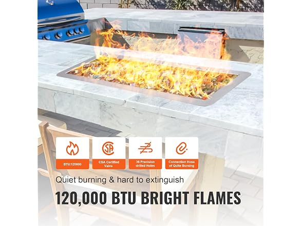 24 x 8 inch Drop-in Fire Pit Pan