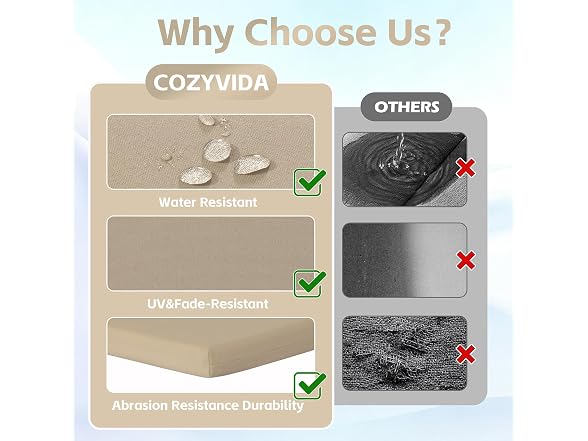 COZYVIDA Chaise Lounge Cushion 72x21x3