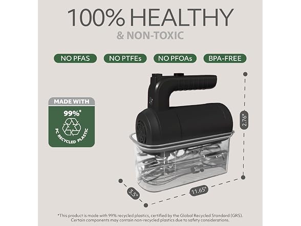 WILLOW Eco Series Electric Hand Mixer, 5 Speed 