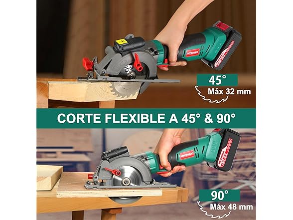 HYCHIKA Cordless Circular Saw, 18V Mini Circular Saw