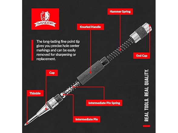 Heavy Duty Automatic Center Punch with Hardened Steel