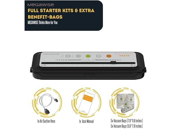 MEGAWISE Vacuum Sealer Machine for Food