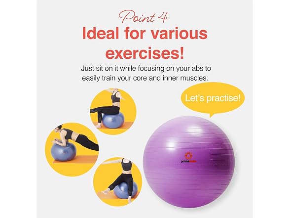 Primasole 65cm Anti-Burst Yoga Ball (Pink)