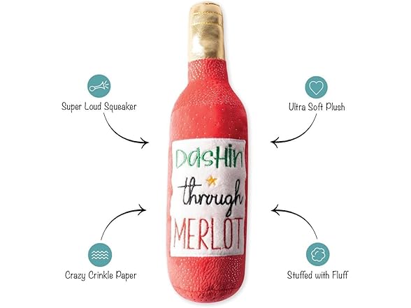 Dashin' Through Merlot Plush Dog Toy