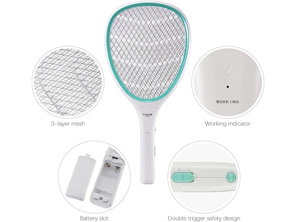Faicuk 2 Pack Bug Zapper Racket