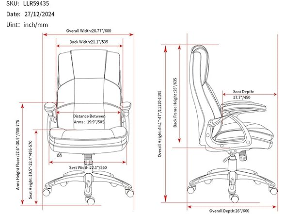 Lorell Executive High-Back Office Chair