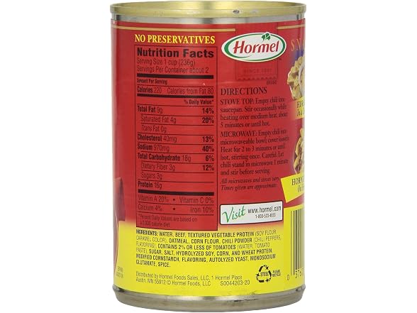 Hormel Pack Chili