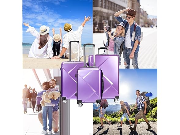 Tiktun Luggage Set 3pc Purple