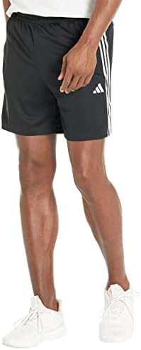 adidas mens Training Essentials Pique 3-stripes Training Shorts, Black/White/Black, X-Small US