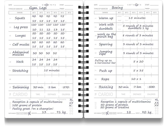 Fitness Log Book & Workout Planner