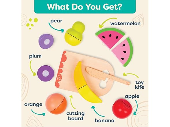 B. toys Chop n' Play Fruits Wooden Play Food Set