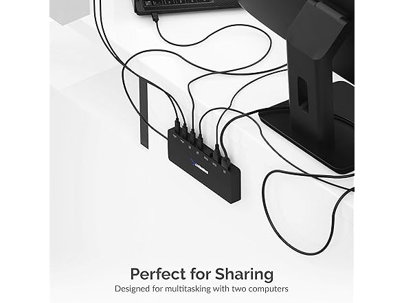 SABRENT 2-Port USB-C KVM Switch 60W PD