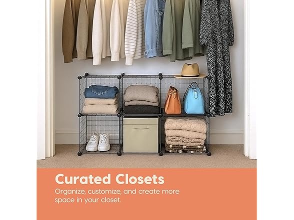 IRIS USA 6-Cube Modular Wire Cube Storage