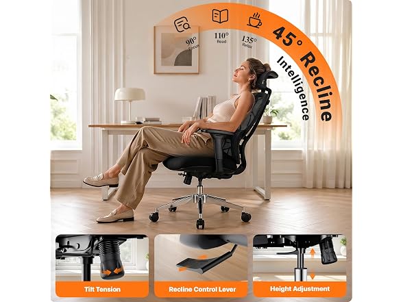Jacia 400lb Mesh Office Chair - Black