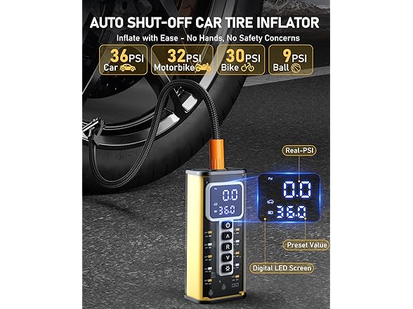 Teffim Portable Air Compressor | 150PSI | 10000mAh