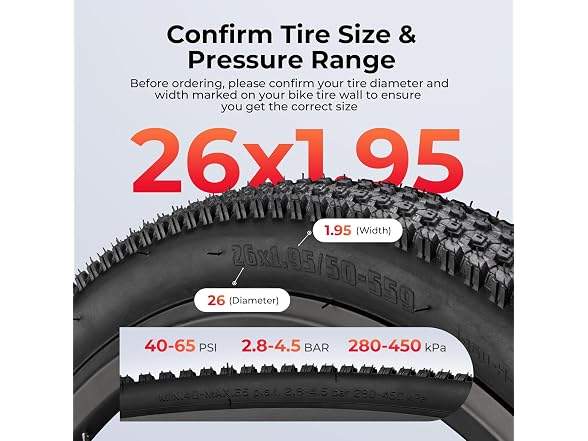JUCEO 24/26in MTB Bike Tires Tubes Set