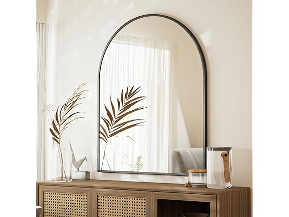 Easly Arched Bathroom Mirror, 32x34 Inch