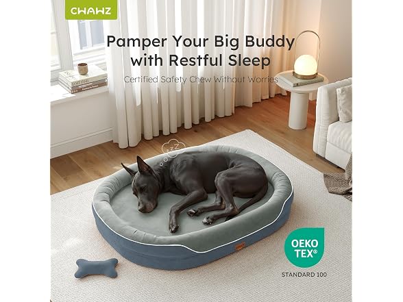 CWAWZ Dark Grey XXL Orthopedic Dog Bed 53"