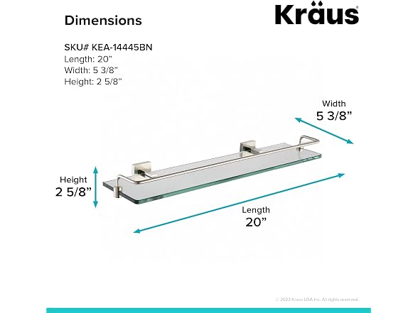 Kraus Bathroom Accessories - Shelf with Railing in Brushed Nickel