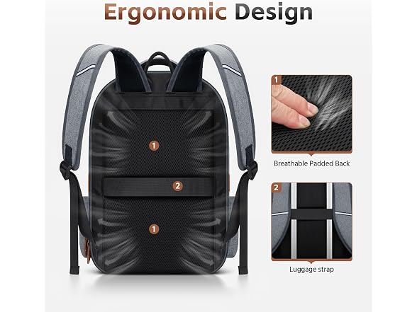 RealCool 15.6-17.3" Laptop Backpack, 31L Water Resistant Travel Bag