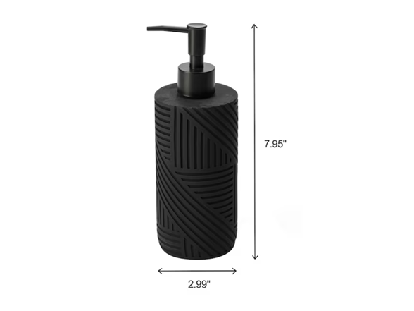 J&V Textiles 7 Piece Bathroom Accessories Set BLACK