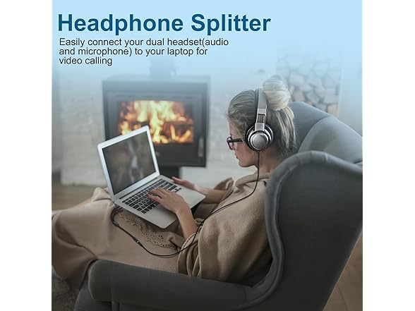 2-in-1 Y Aux Splitter Audio Cable Cord