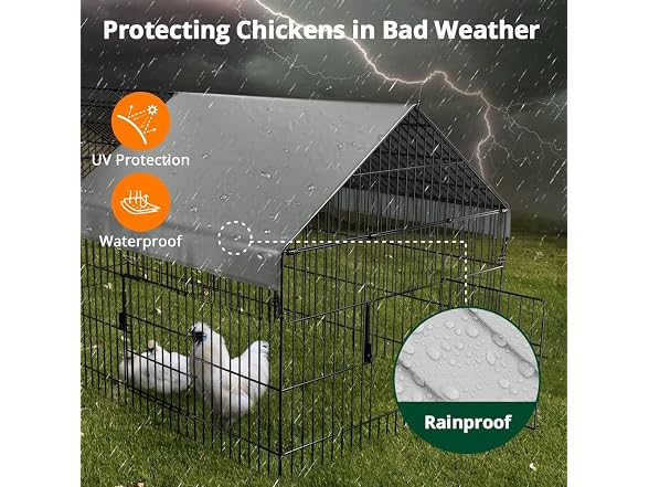 Chicken Coop, 86"x40"x40" Chicken Run Pen with Cover