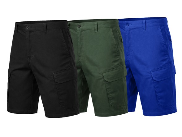 3Pk Mens Cotton Stretch Cargo Shorts