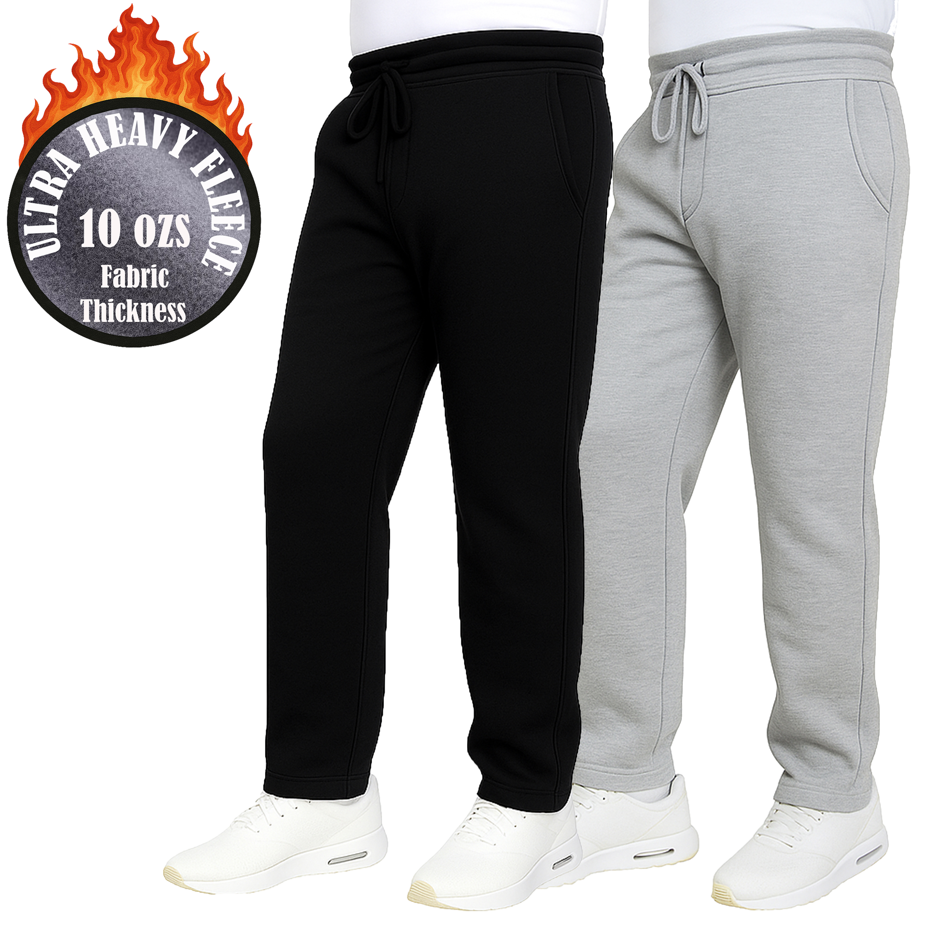 Mens Heavyweight Fleece-Lined Sweatpants (1 or 2pk) - Gallery 26