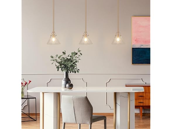 KSANA Gold Pendant Light Seeded Glass
