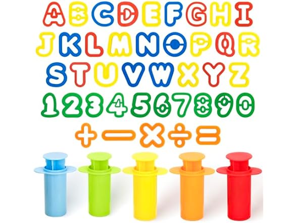 Dough Extruder Set + Alphabet Cutters