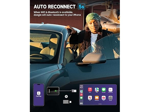 Jemluse Wireless CarPlay Adapter for iPhone