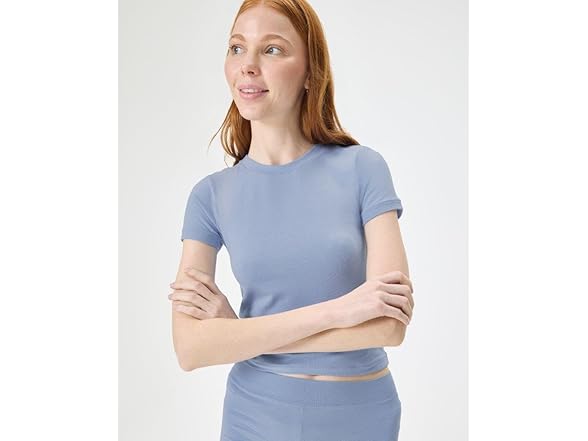 Florence By Mills Women Side Fitted Crew Tee Shirt