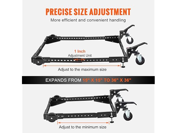 Mobile Base, 700 lbs Weight Capacity, Adjustable