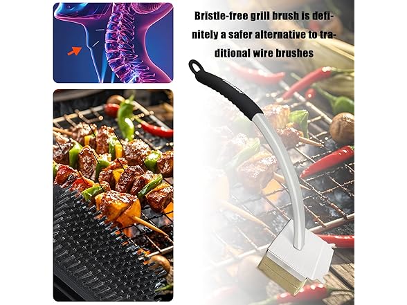 Grill Brush Bristle Free with Heads