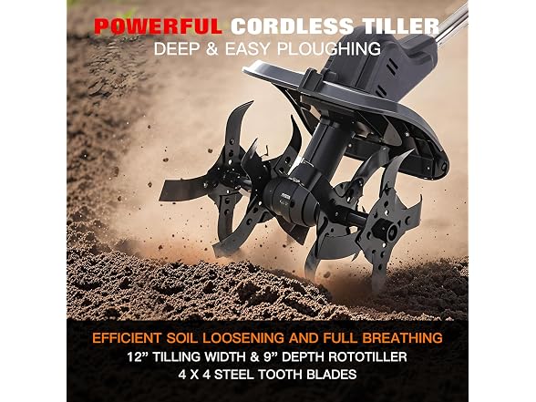 Opuliv Cordless 2-in-1 Tiller & Weed Whacker