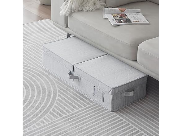JS HOME Foldable Under Bed Organizer Gray