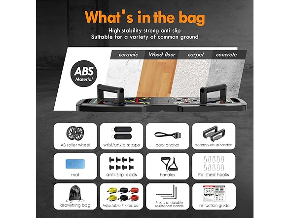 MQRW Push Up Board | 20 Accessories