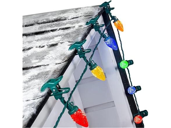 Brightown C9 Christmas Lights Outdoor with 110 Spring Clips, 65FT 110 LED
